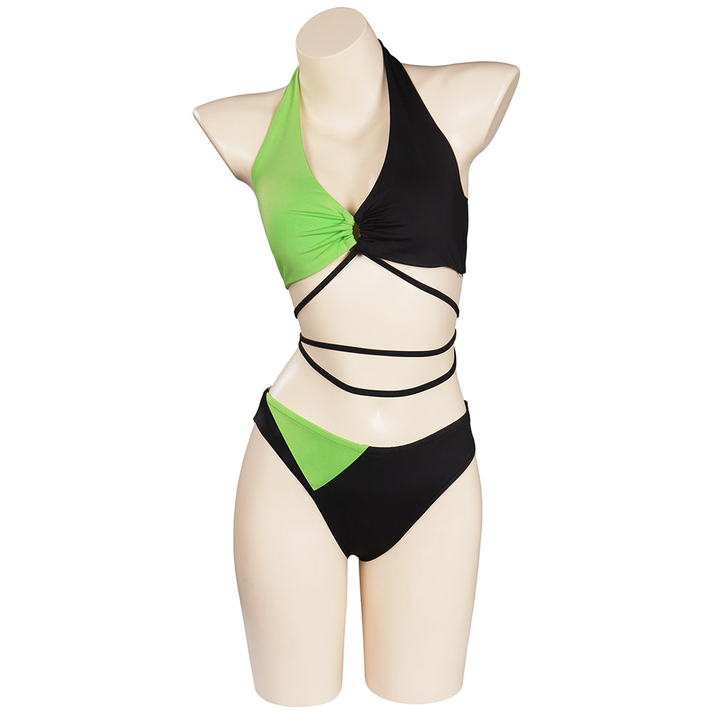 Anime Kim Possible Shego Cosplay Fiesta Disfraz Traje de Baño Bikini D –  DisfrazdeDiadeBrujas.es