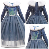 Película Frozen Elsa Niños Cosplay Disfraz Traje Princesa Vestido Fiesta Navidad Halloween