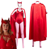 Series de TV WandaVision Scarlet Witch Wanda Maximoff Mono Capa Cosplay Disfraz Halloween Fiesta Conjunto Carnaval Per.