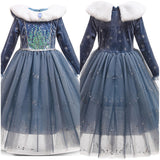 Película Frozen Elsa Niños Cosplay Disfraz Traje Princesa Vestido Fiesta Navidad Halloween