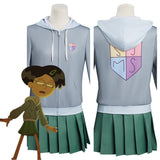 Series de Televisión Amphibia Marcy Wu Cosplay Navidad Uniforme Disfraz Falda Vestido Carnaval Traje Per.