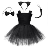 Niños Gato Cosplay Navidad Halloween Disfraz Fiesta Vestido Conjunto Carnaval Traje