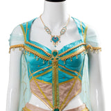 Película Aladdin Naomi Scott Princess Jasmine Peacock Cosplay Halloween Disfraz Fiesta Conjunto Carnaval Per.