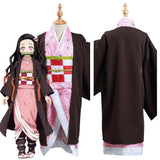 Anime Demon Slayer: Kimetsu no Yaiba Kamado Nezuko Niños Kimono Cosplay Disfraz Halloween Carnaval Traje