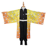 Anime Demon Slayer: Kimetsu no Yaiba Agatsuma Zenitsu Niños Kimono Cosplay Disfraz Halloween Carnaval Traje