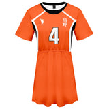 Haikyuu!! Nishinoya Yuu Cosplay Vestido de Manga Corta de Verano Cosplay Disfraz