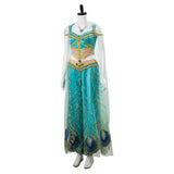 Película Aladdin Naomi Scott Princess Jasmine Peacock Cosplay Halloween Disfraz Fiesta Conjunto Carnaval Per.