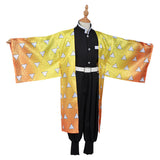 Anime Demon Slayer: Kimetsu no Yaiba Agatsuma Zenitsu Niños Kimono Cosplay Disfraz Halloween Carnaval Traje